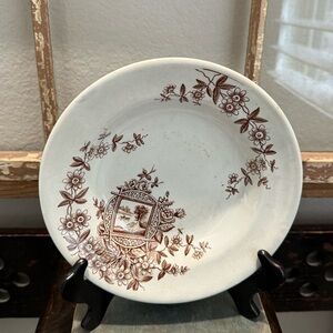 3 Brown Aesthetic Transferware Soup Bowls “Maitland," Attributed to Adams & Co.